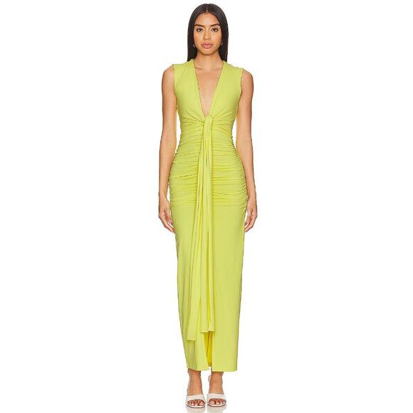 SUSANA MONACO Women's Tie Front Gathered Dress Size M In Glow - Picture 1 of 12